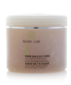 Exfoliating body scrub with sugar and sea salt