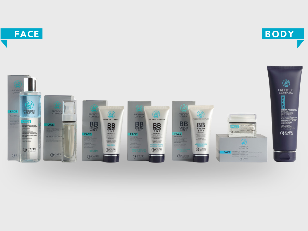 Linea probiotica protettiva – idratante – anti età – anti ossidante per tutti i tipi di pelle